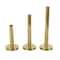 Gold Stainless Steel Metal Slim Minimalistic Candle Holder with Round Base Set
